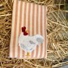 Bestickte Geschirrtucher Busatti | Weisses Huhn-Pomelo Kitchen Towel